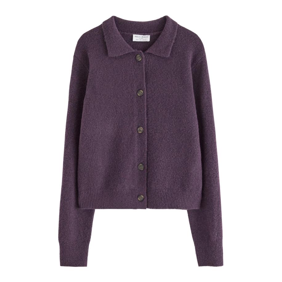 Lindex Lindex Gebreid vest Pia aubergine -