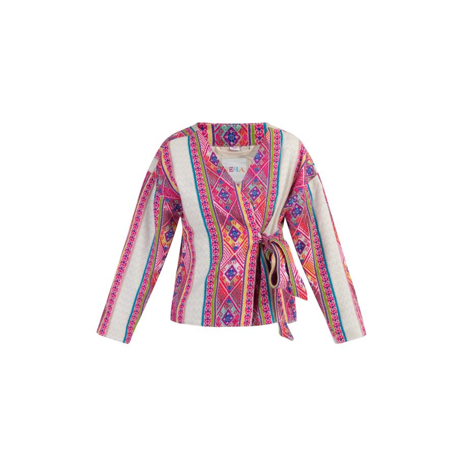 IZIA IZIA Gebreid vest gemengde kleuren / pink -