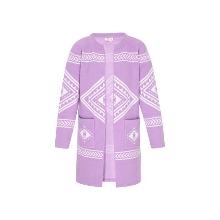 IZIA IZIA Gebreid vest lavendel / wit