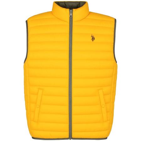 U.S. Polo Assn. Gewatteerd vest donkergeel, Effen