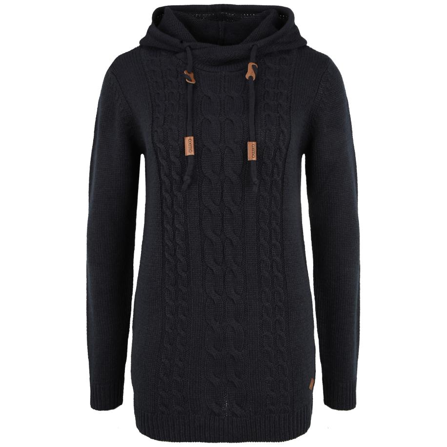 Oxmo Gebreid vest Cable zwart Zwart