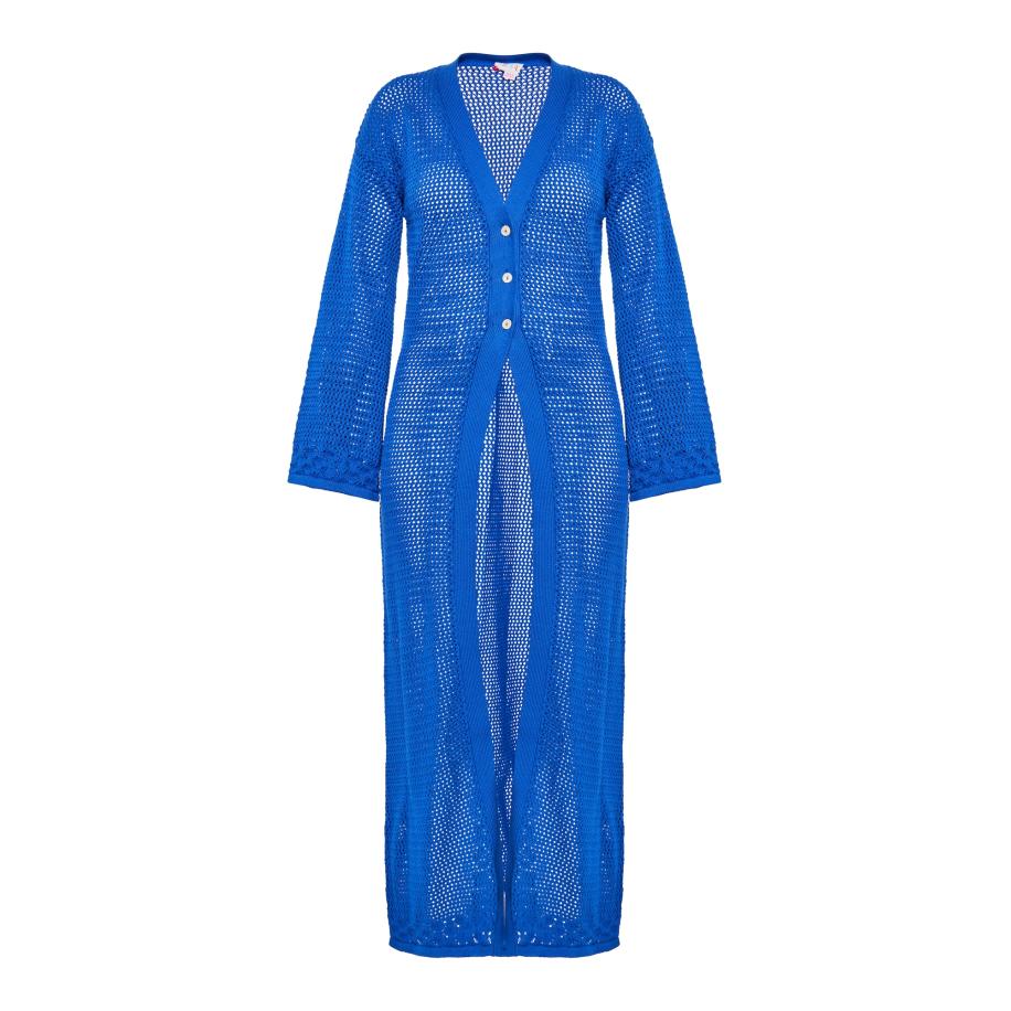 IZIA IZIA Gebreid vest kobaltblauw -