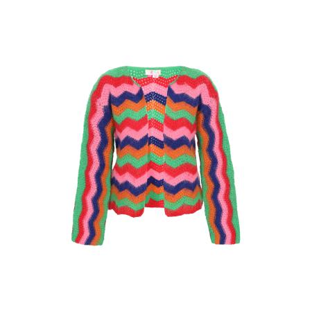 IZIA IZIA Gebreid vest blauw / groen / pink / rood