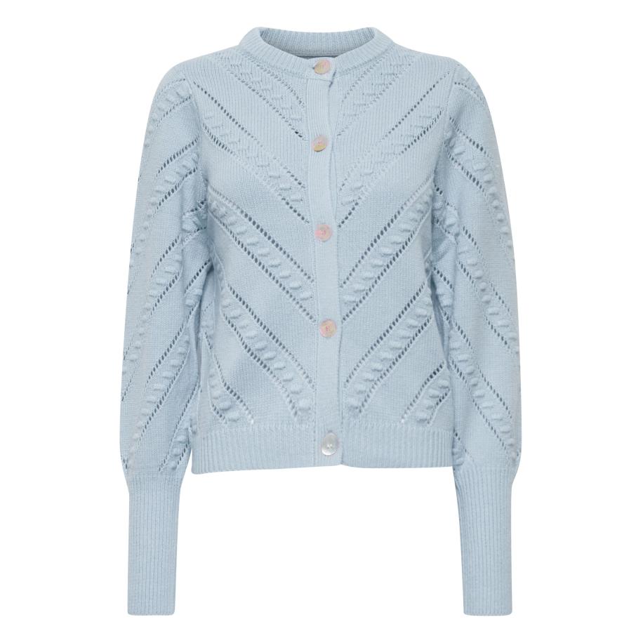 PULZ PULZ Jeans Gebreid vest Amy pastelblauw -