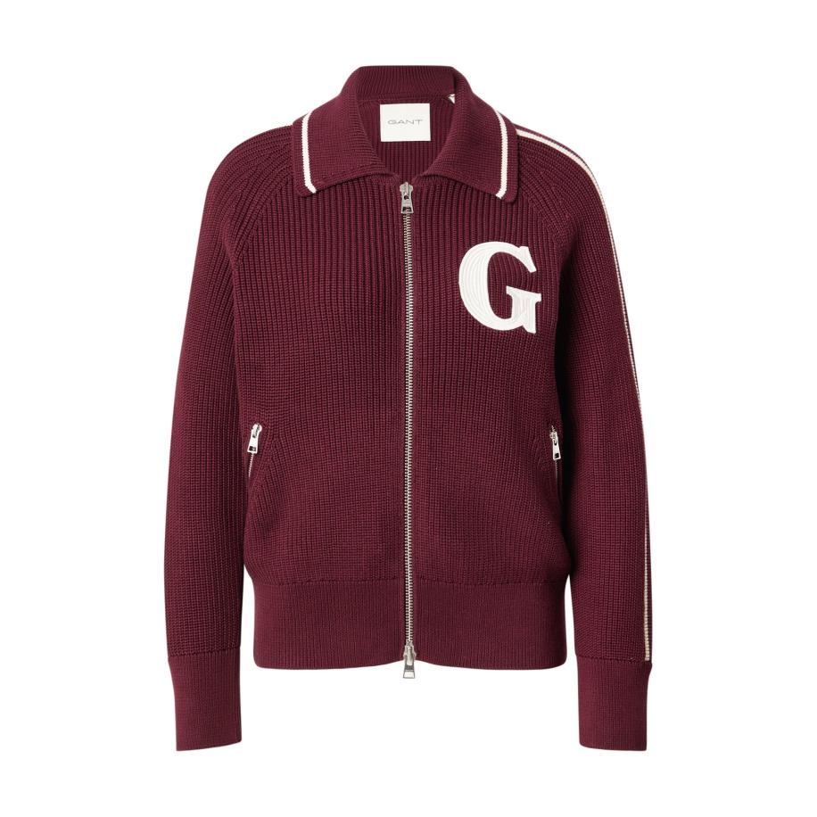 Gant GANT Gebreid vest wijnrood / wit -