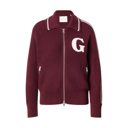 Gant GANT Gebreid vest wijnrood / wit