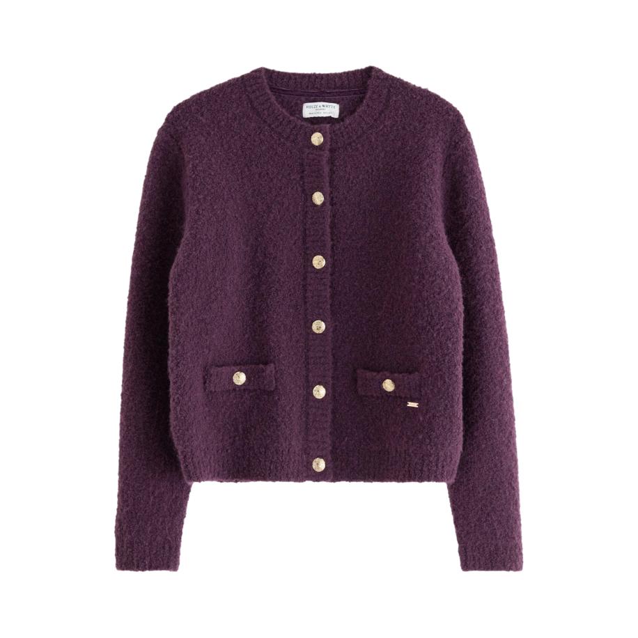 Lindex Lindex Gebreid vest Lunar aubergine -