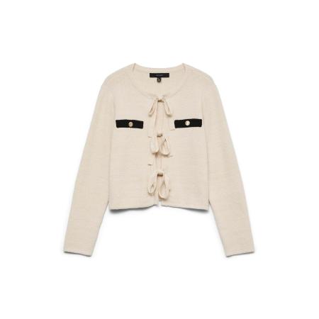 Vero Moda VERO MODA Gebreid vest VMHildur crème / zwart