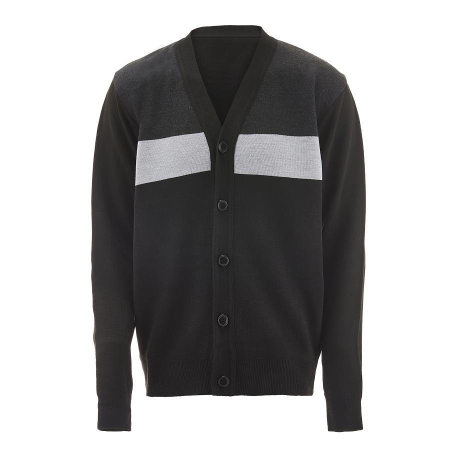 NOWLES Gebreid vest lichtgrijs / zwart Zwart