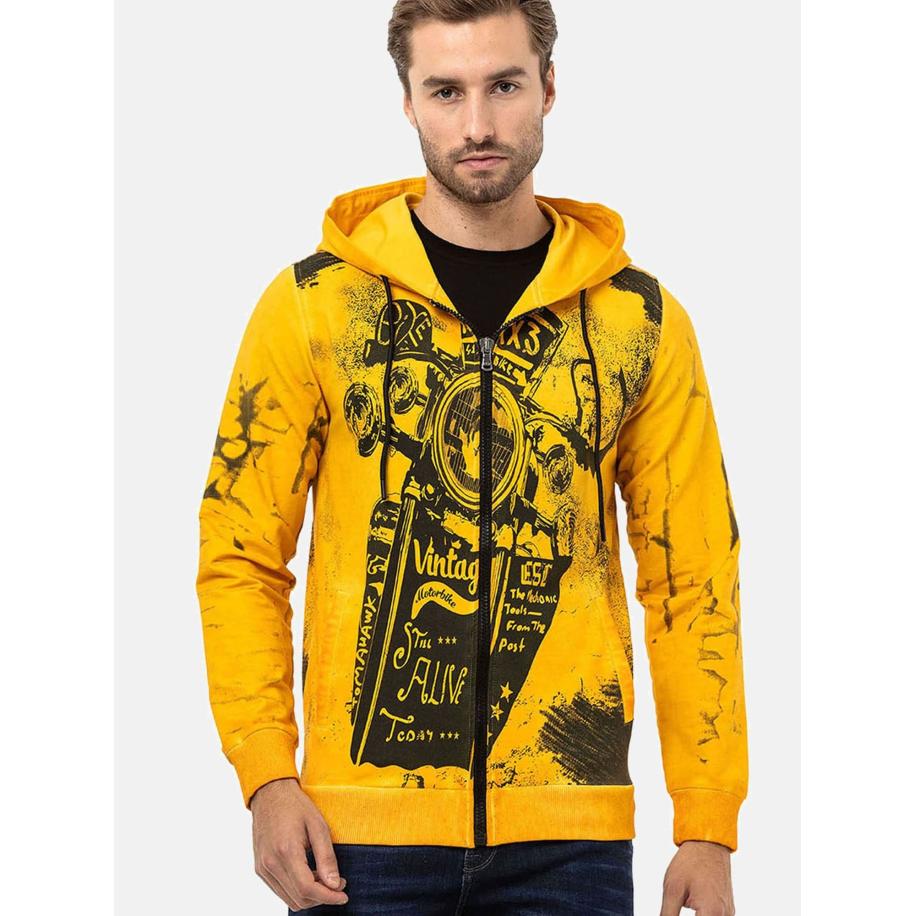 Cipo & Baxx CIPO & BAXX Sweatvest geel / zwart -