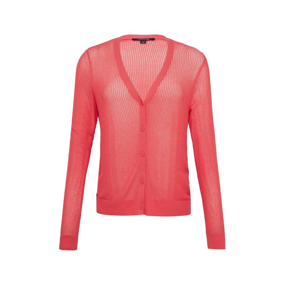 Comma COMMA Gebreid vest koraal -