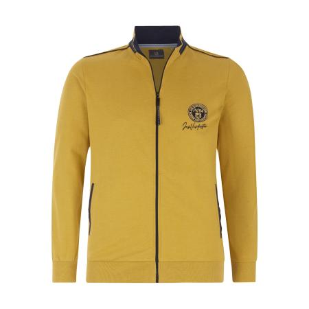 Jan Vanderstorm Sweatjacket donkergeel, Effen