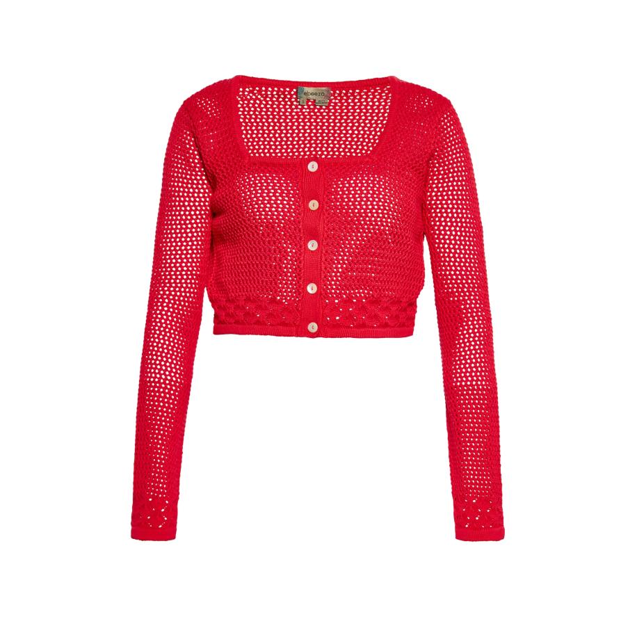 ebeeza ebeeza Gebreid vest lichtbeige / rood -