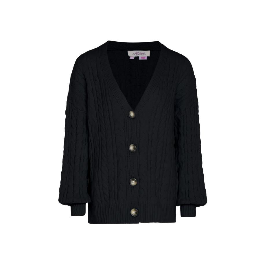 aleva aleva Gebreid vest zwart -