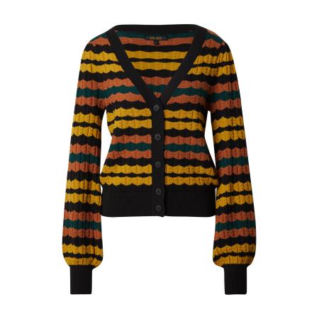 King Louie King Louie Gebreid vest donkergeel / smaragd / zwart