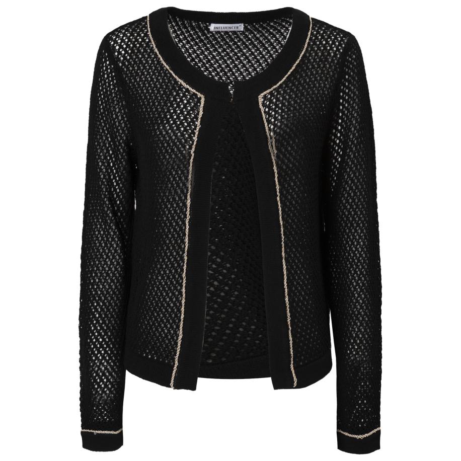 Influencer Influencer Gebreid vest zwart / wit -