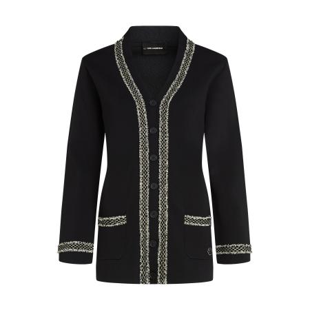 Karl Lagerfeld Karl Lagerfeld Gebreide bodywarmer zwart / wolwit