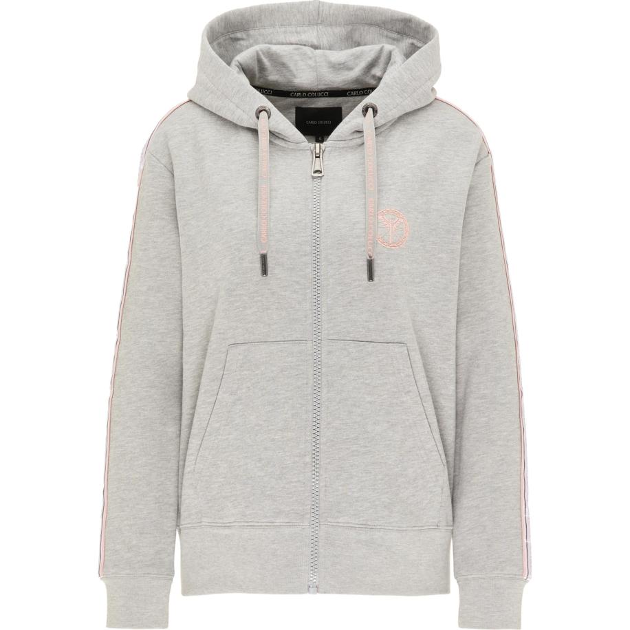 carlo colucci Carlo Colucci Sweatvest Cattaruzza grijs gemêleerd / lichtroze -