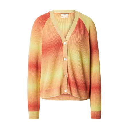 Monki Monki Gebreid vest citroen / pasteloranje / lichtrood