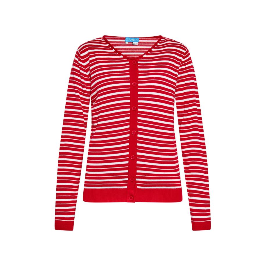 SANIKA SANIKA Gebreid vest rood / wit -