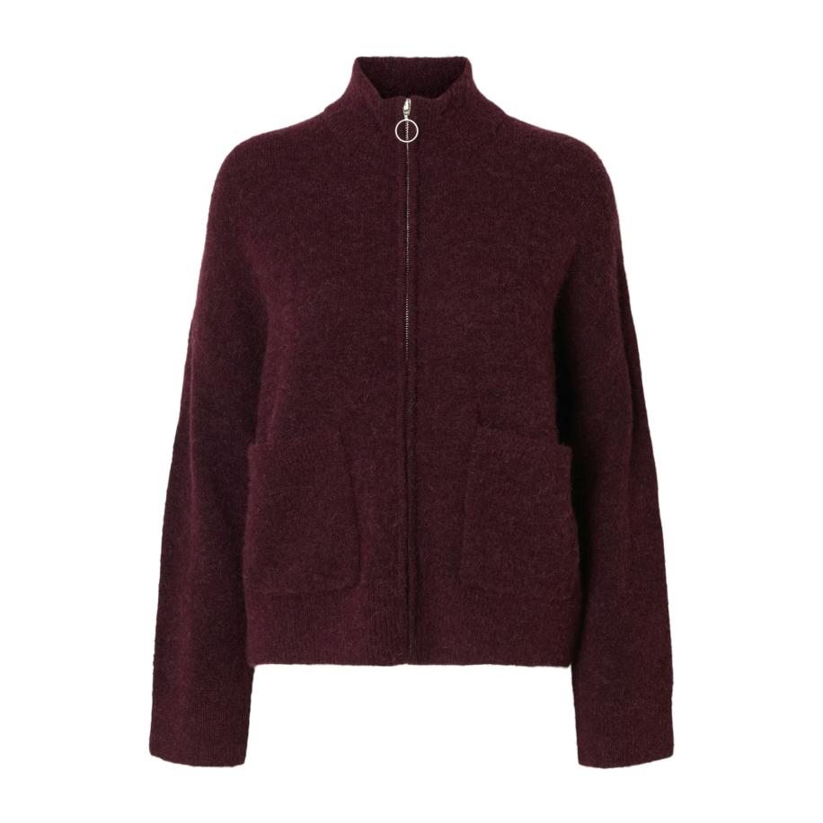 Selected SELECTED Gebreid vest SLFSIA RAS aubergine -