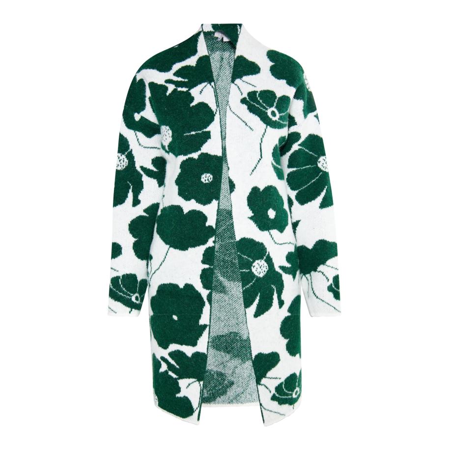 Usha Usha Gebreid vest Lurea donkergroen / wit -