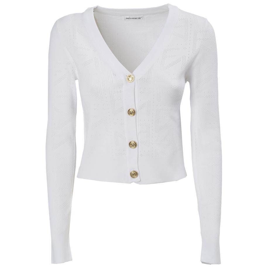 Influencer Influencer Gebreid vest offwhite -