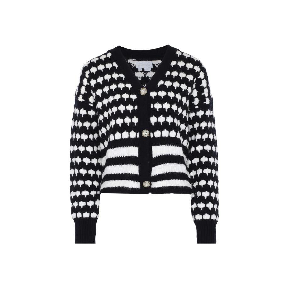 BLONDA BLONDA Gebreid vest zwart / offwhite -