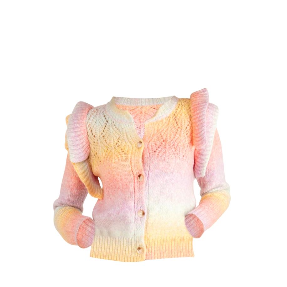 TOOche TOOche Gebreid vest Rainbow oranje / pink / wit -