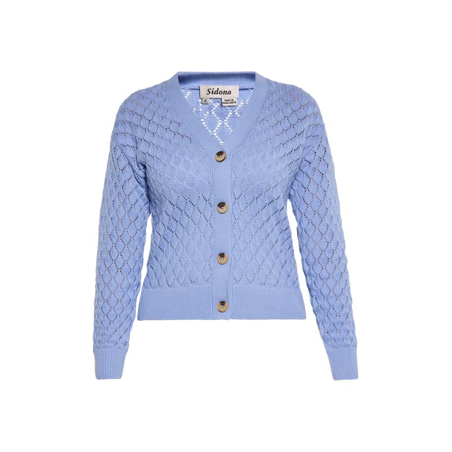 Sidona Sidona Gebreid vest blauw -