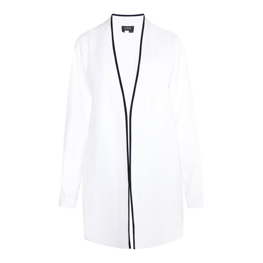 Usha usha BLACK LABEL Gebreid vest Nowles zwart / wit -