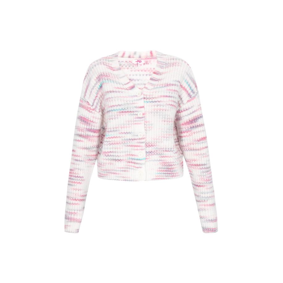 MYMO MYMO Gebreid vest blauw / lila / rood / wit -