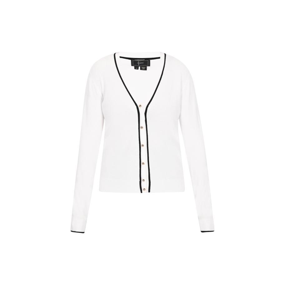 Faina faina Gebreid vest zwart / offwhite -