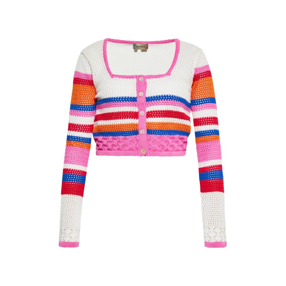 ebeeza ebeeza Gebreid vest blauw / oranje / pink / rood / wolwit -
