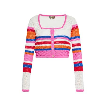 ebeeza ebeeza Gebreid vest blauw / oranje / pink / rood / wolwit