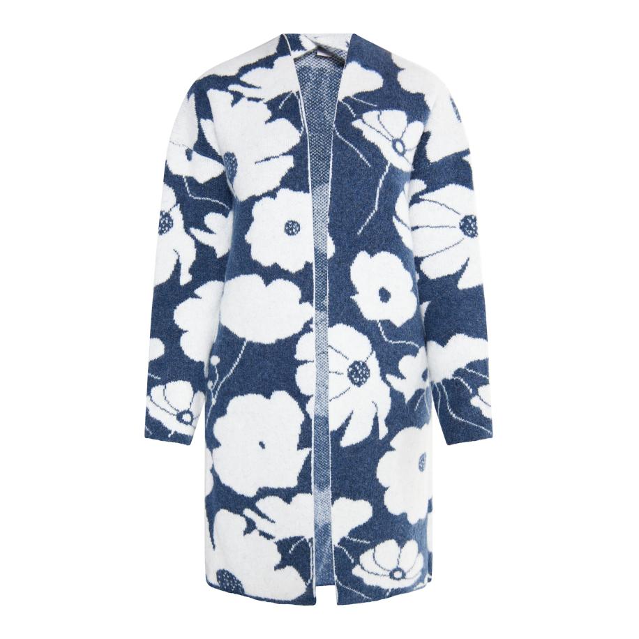 Usha Usha Gebreid vest Lurea marine / wit -