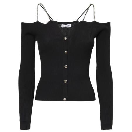 Influencer Influencer Gebreid vest zwart