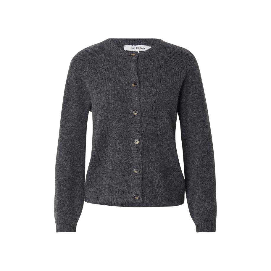Soft Rebels Soft Rebels Gebreid vest Allison donkergrijs -