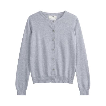 MELA MELA Gebreid vest Nameen grijs gemêleerd