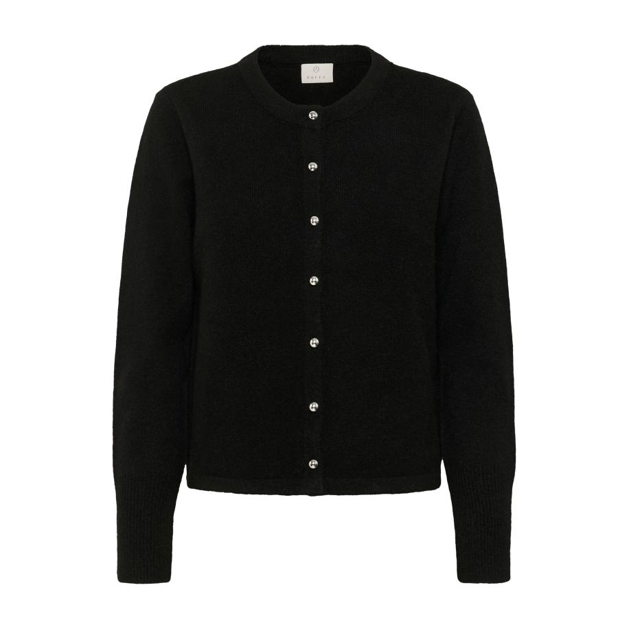 Kaffe Kaffe Gebreid vest KANiel zwart -