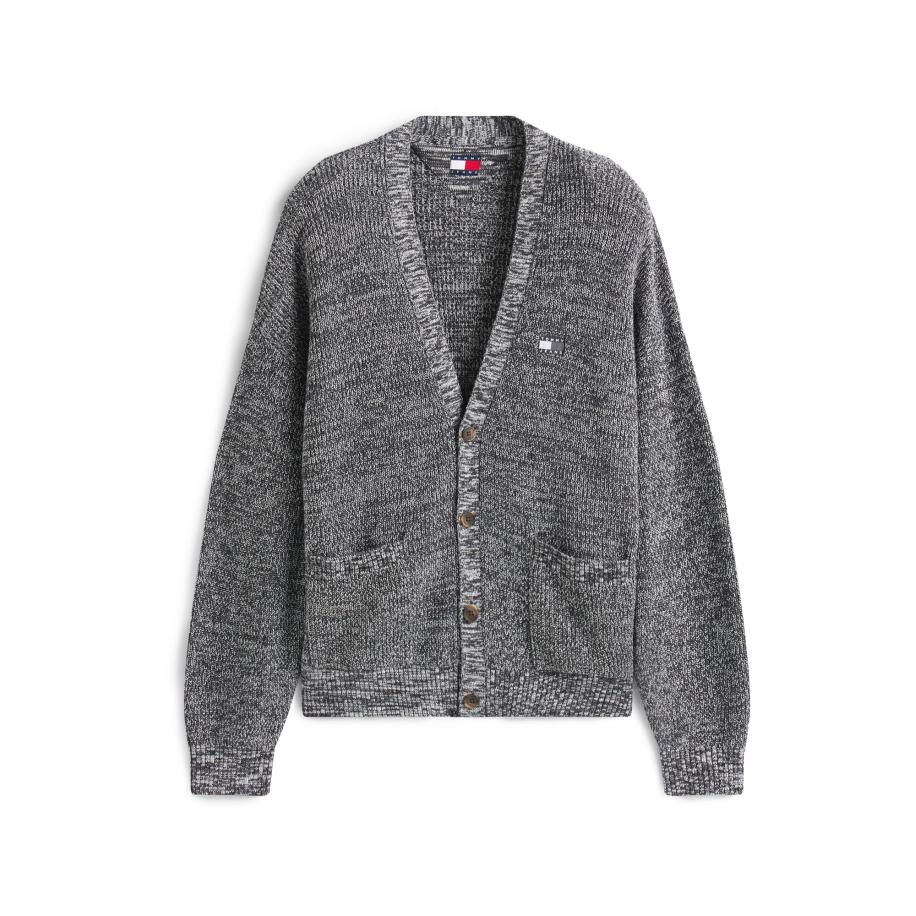 Tommy Jeans Tommy Jeans Gebreid vest zwart gemêleerd -