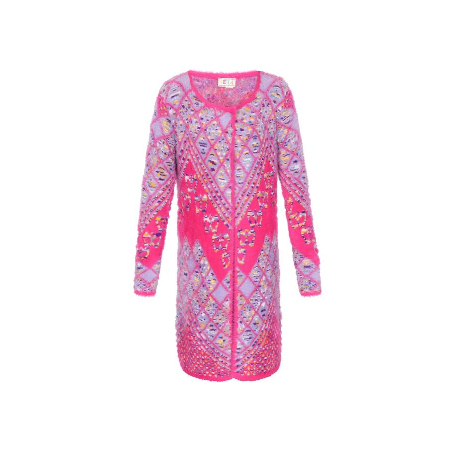 IZIA IZIA Gebreid vest geel / lila / pink -