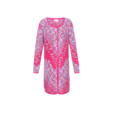 IZIA IZIA Gebreid vest geel / lila / pink