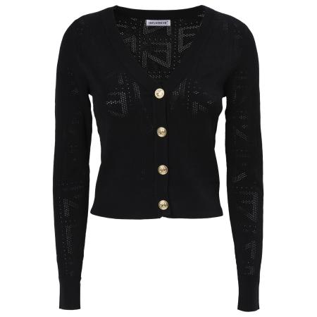 Influencer Influencer Gebreid vest zwart