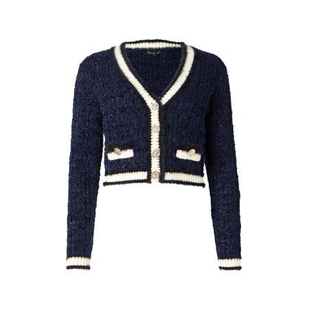 Guess GUESS Gebreid vest AOMORI navy / zwart / wit