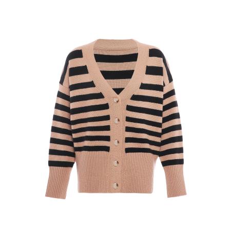 BLONDA BLONDA Gebreid vest beige / zwart