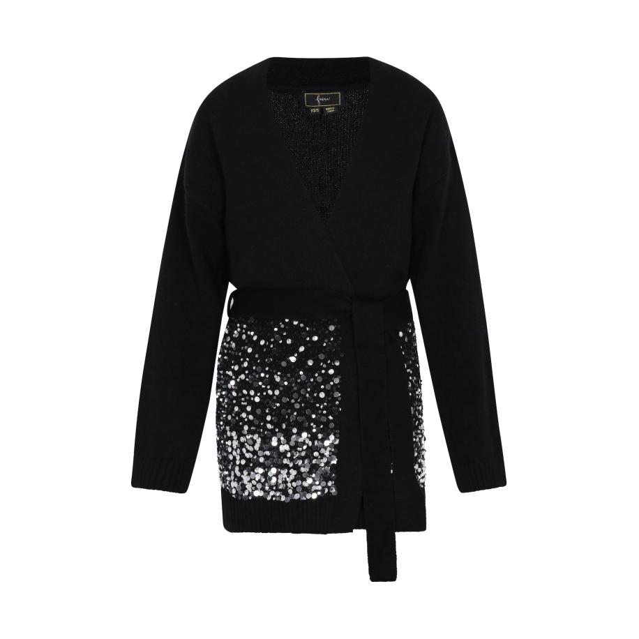 Faina faina Gebreid vest zwart / zilver -