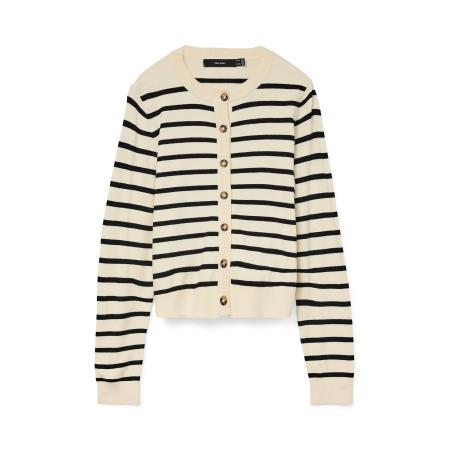 Vero Moda VERO MODA Gebreid vest VMSABA ecru / zwart