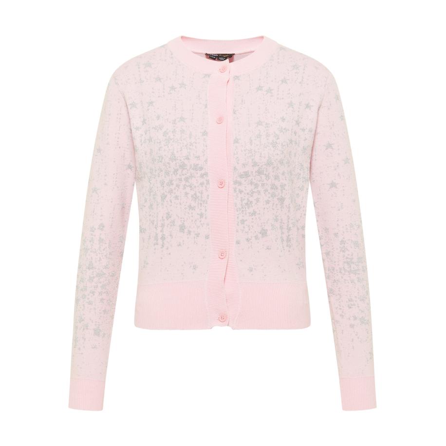 MyMo At Night myMo at night Gebreid vest pastelroze / zilver -