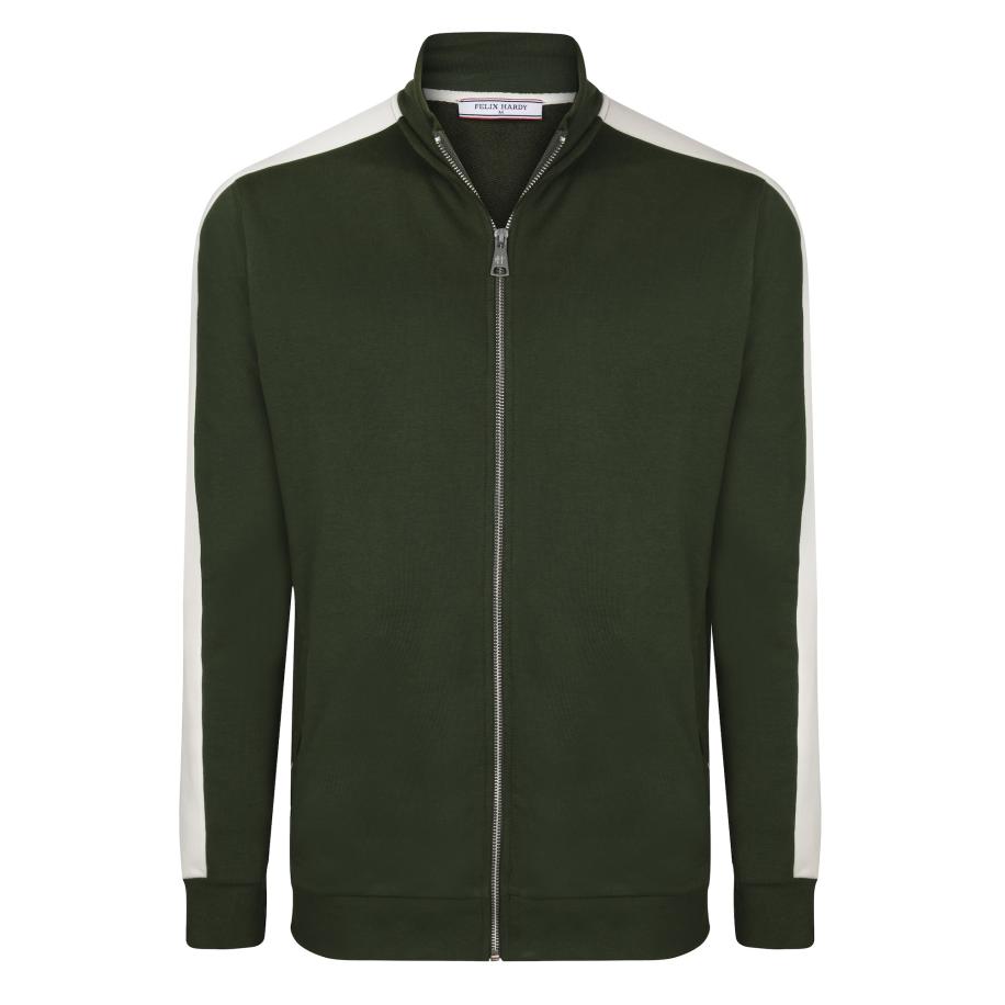 Felix Hardy Felix Hardy Sweatvest donkergroen / wit -